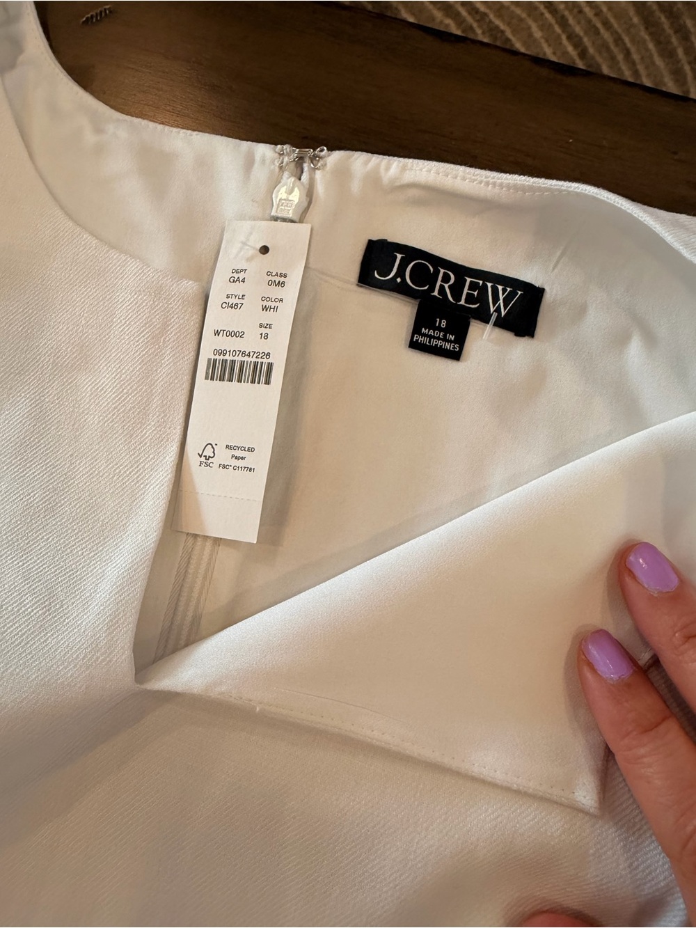 NWT J Crew White Executive dress in stretch linen blend Size 18 #JC218 - Picture 10 of 17